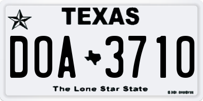 TX license plate DOA3710