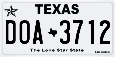 TX license plate DOA3712