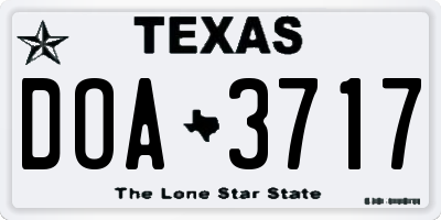 TX license plate DOA3717