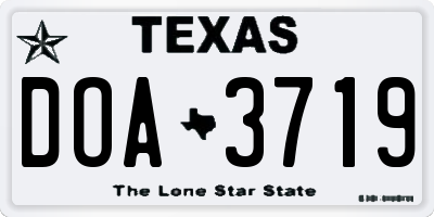 TX license plate DOA3719