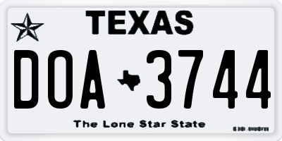 TX license plate DOA3744