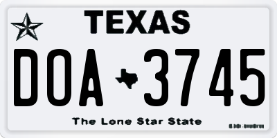 TX license plate DOA3745