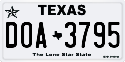 TX license plate DOA3795