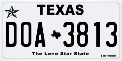 TX license plate DOA3813