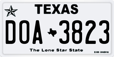 TX license plate DOA3823