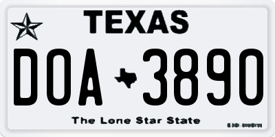 TX license plate DOA3890