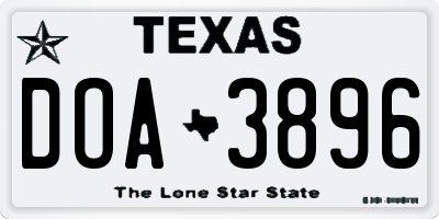 TX license plate DOA3896