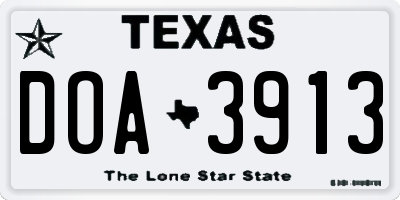 TX license plate DOA3913