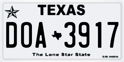 TX license plate DOA3917