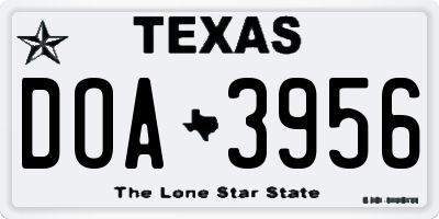TX license plate DOA3956