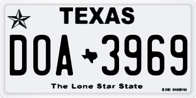 TX license plate DOA3969
