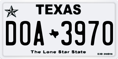 TX license plate DOA3970