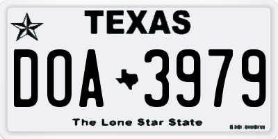 TX license plate DOA3979