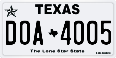 TX license plate DOA4005