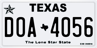 TX license plate DOA4056