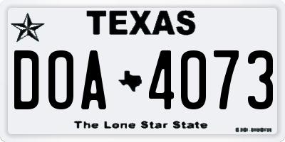 TX license plate DOA4073