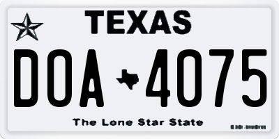 TX license plate DOA4075