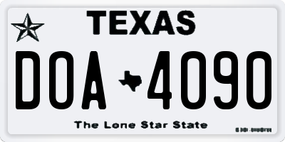 TX license plate DOA4090