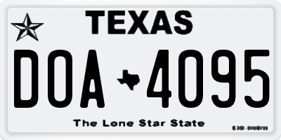TX license plate DOA4095