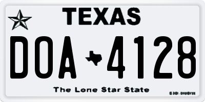 TX license plate DOA4128