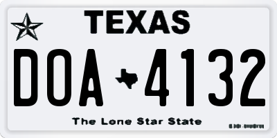TX license plate DOA4132
