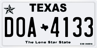 TX license plate DOA4133