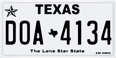 TX license plate DOA4134