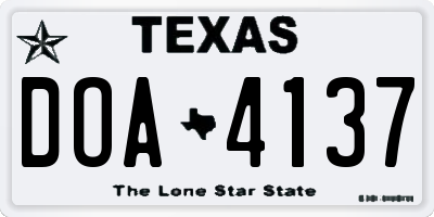 TX license plate DOA4137