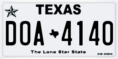 TX license plate DOA4140