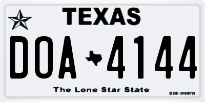 TX license plate DOA4144