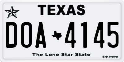 TX license plate DOA4145