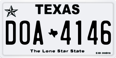 TX license plate DOA4146