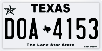 TX license plate DOA4153