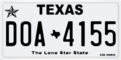 TX license plate DOA4155