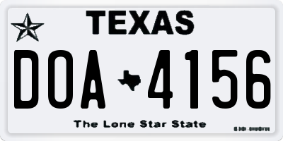TX license plate DOA4156