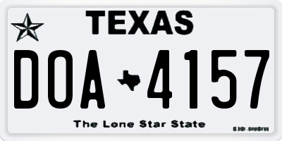 TX license plate DOA4157