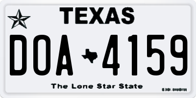 TX license plate DOA4159