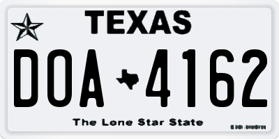 TX license plate DOA4162