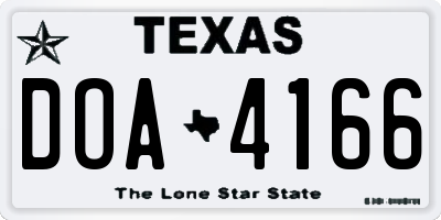 TX license plate DOA4166