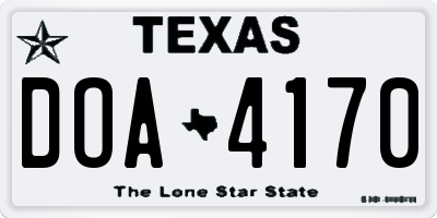 TX license plate DOA4170