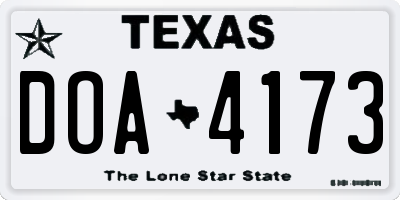 TX license plate DOA4173