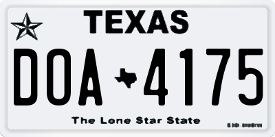 TX license plate DOA4175
