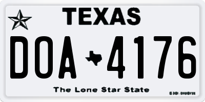 TX license plate DOA4176