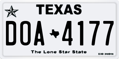 TX license plate DOA4177