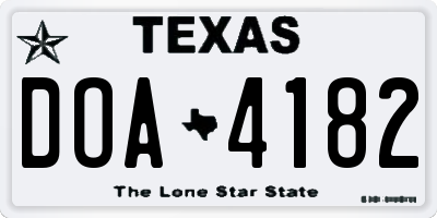 TX license plate DOA4182