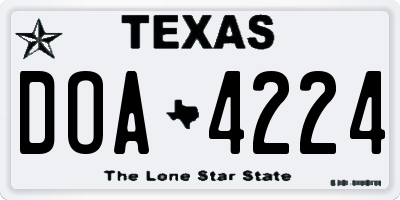 TX license plate DOA4224