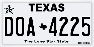 TX license plate DOA4225
