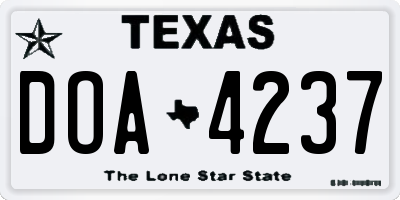 TX license plate DOA4237