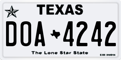 TX license plate DOA4242