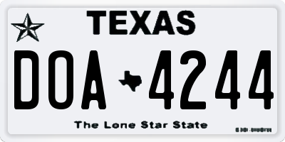 TX license plate DOA4244